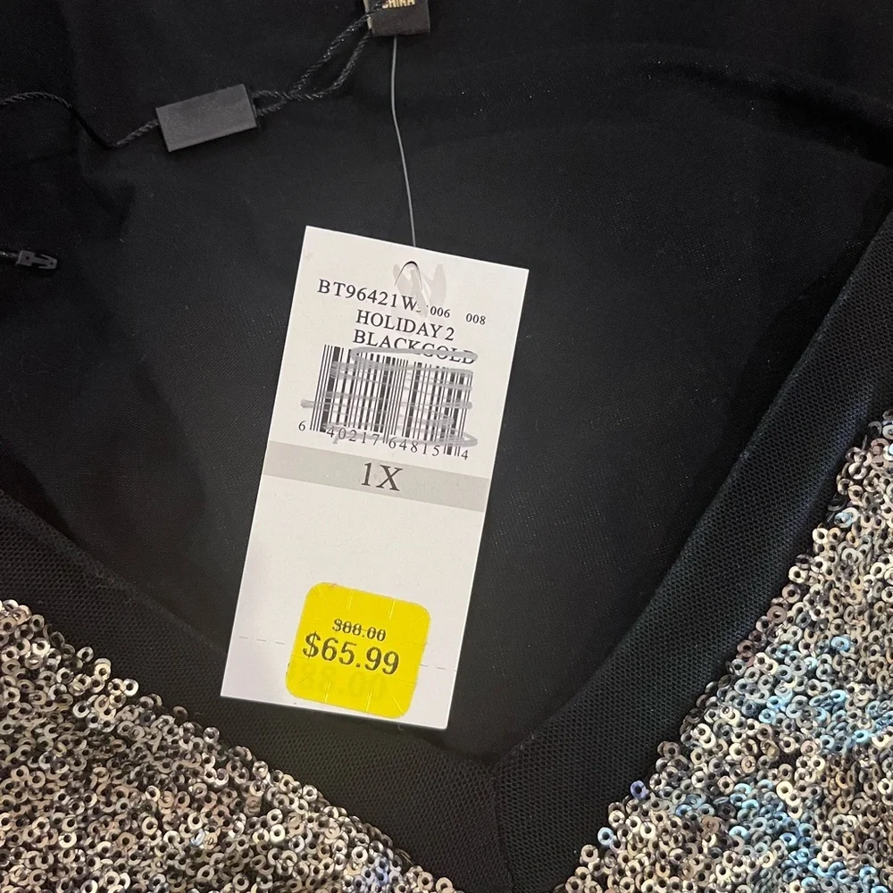 Black and‎ Gold Sequin Sleeveless Top